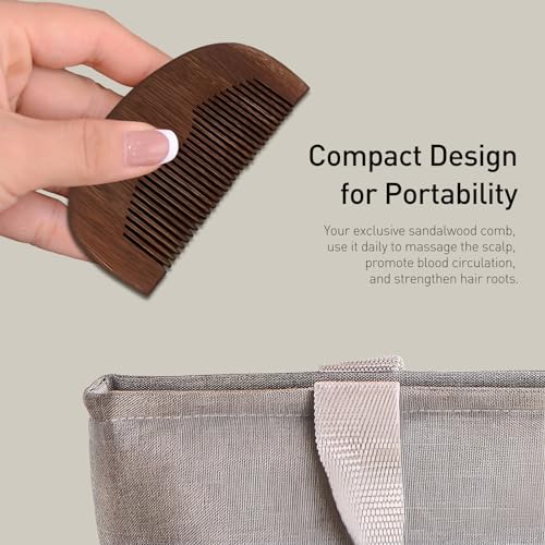 Kootinn Wooden Beard Comb Anti-Static Pocket-Sized for Oils and Balms