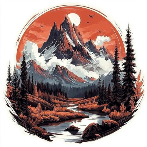 Mountains Landscape 5D Diamond Painting Kit for Adults 12x12 Inch