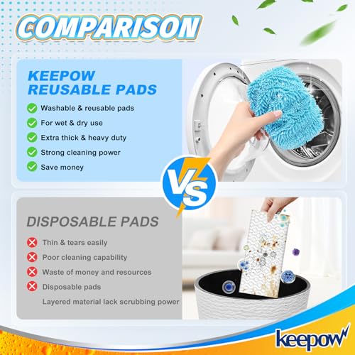 KEEPOW 4 Pack Wet Pads Refill for Swiffer Sweeper Mop