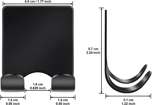 Diesisa Razor Holder - 304 Stainless Steel Shower Organizer with Heavy-Duty Adhesive Hooks | Black (2+2 Pack)
