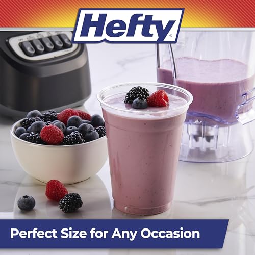 Hefty Party Perfect Clear Plastic Cups, 18oz, 28 Count - Shatter-Resistant