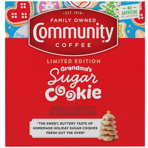 Community Coffee Grandma's Sugar Cookie Keurig K-Cup Pods - Holiday Limited Edition, 60 Count
