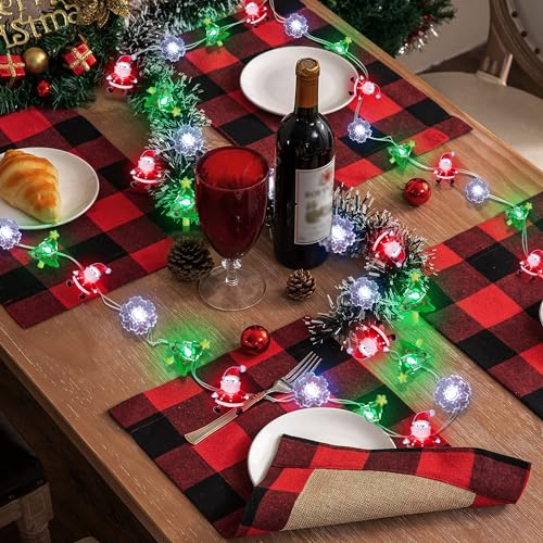 Christmas String Lights 10 FT 30 LED Battery Operated Fairy Lights with Red Green White Variations