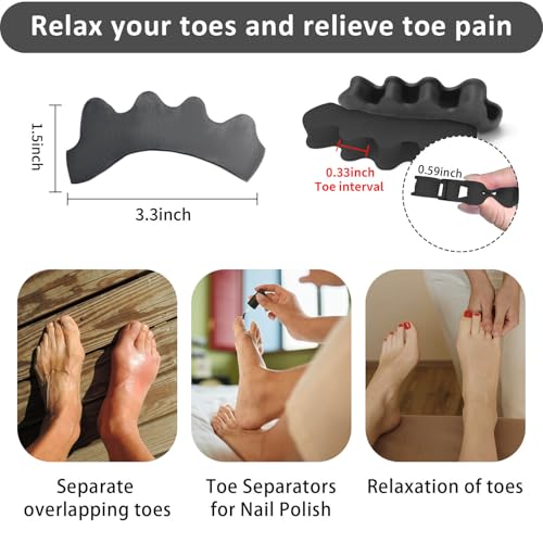 SUNFATT Gel Toe Separators and Bunion Corrector Spacers for Pain Relief