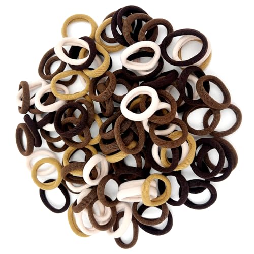 100PCS Seamless Cotton Hair Ties & Ponytail Holders, No-Damage Elastic Bands