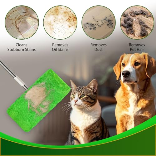 Green 4-Pack Reusable Microfiber Mop Pads for Swiffer Sweeper