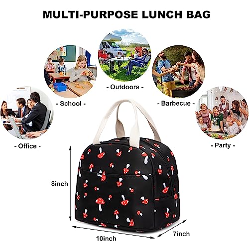 Mushroom Insulated Lunch Bag - Reusable Oxford Tote for Work & School