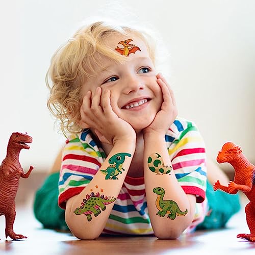 Glitter Dinosaur Temporary Tattoos for Kids 14 Sheets Party Favors