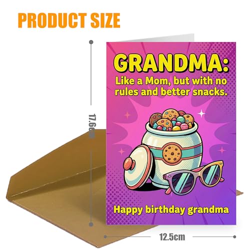 Funny Birthday Card for Grandma | No Rules Joke Design, 5x7