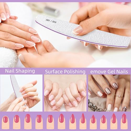 Professional Nail Files 15-Pack 100/180 Grit Double-Sided Emery Boards