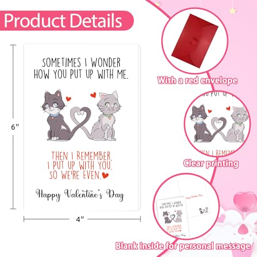 Funny Valentine's Day Card with Envelope - Witty Humor for Him & Her