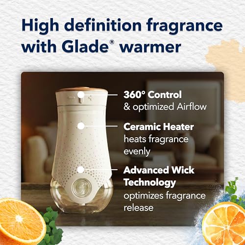 Glade PlugIn Refills Coastal Sunshine Citrus Scented Oil with Starter Kit, 0.67 Fl Oz