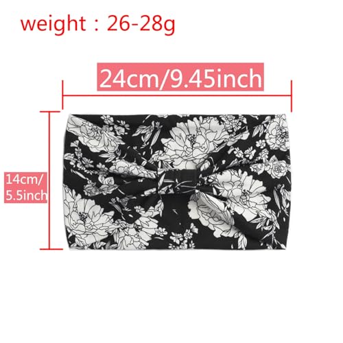 Bomeirc Boho Paisley Stretch Headband Knotted Hair Band for Women
