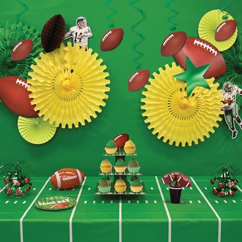 Beistle Football Hanging Whirls Decorations - 5 Pack