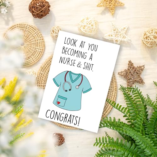 Funny Nurse Graduation Card - Congratulations Gift for New RN