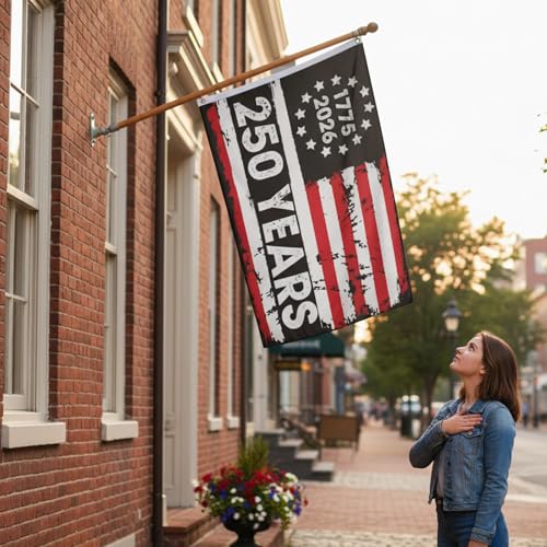 250th Anniversary Flag Set - Large & Garden Flags for Patriotic Events