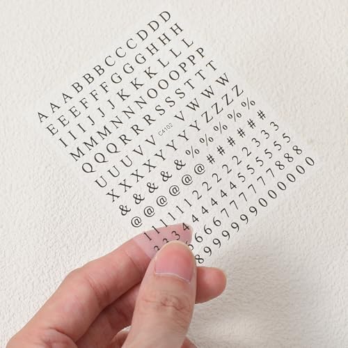Skrfren 8 Sheets Holographic Letter & Number Nail Stickers - 3D Self-Adhesive Alphabet Decals