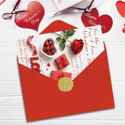 OJsensai Romantic Rose Valentine's Day Card for Him and Her