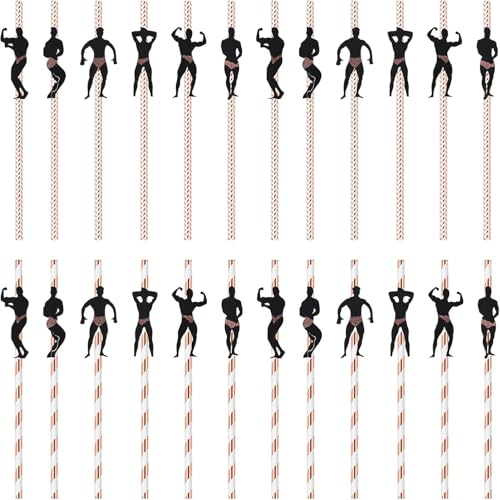 36 Pcs Bachelorette Party Straws - Funny Male Dancer Designs