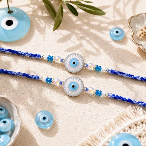 Evil Eye Bracelet Set for Brother - Rakhi Gift with Card