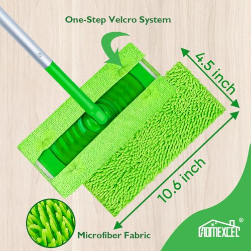 HOMEXCEL 10 Pack Microfiber Mop Pads - Compatible with Swiffer Sweeper
