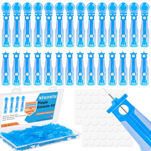 Xiuouix 60PCS Pimple Popper Kit with 72 Acne Patches, Blue