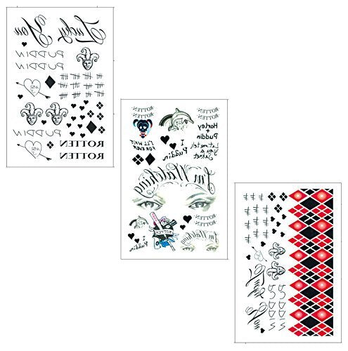 DaLin Temporary Tattoos - 3 Large Sheets Realistic Cosplay Makeup
