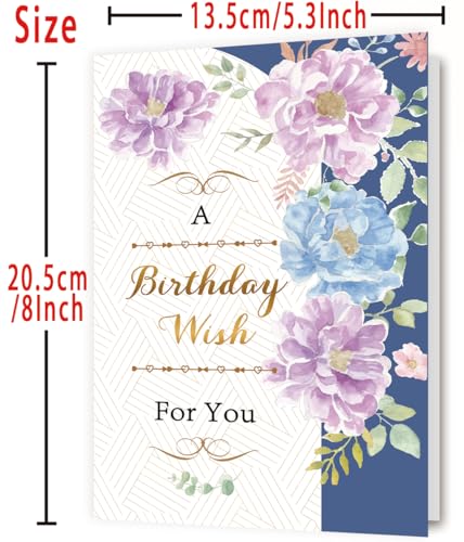 Happy Birthday Greeting Card for Her - AS 264 Luxury Linen Cardstock