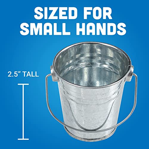 Mini Metal Buckets with Handles, 2.5-Inch Party Favors (Pack of 12)
