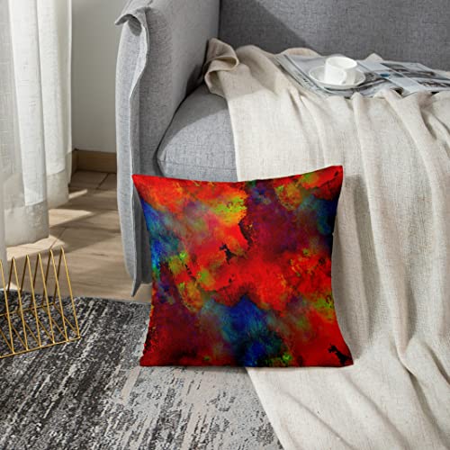 Emvency 18x18 Inch Colorful Abstract Watercolor Throw Pillow Cover