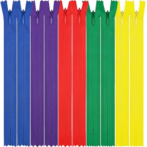 DOITEM 22-Inch Multicolor Nylon Coil Zippers for Sewing (5 Pack)