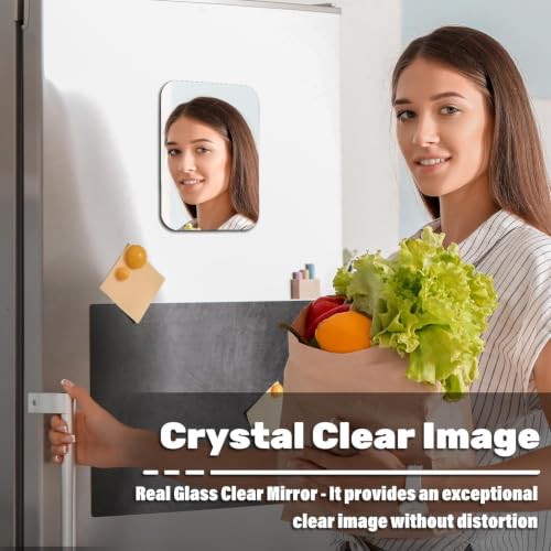 Magnetic Locker Mirror 5x7 Inches - Frameless Glass for School & Home - Variation 1