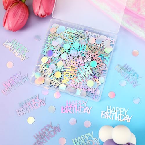 MARFOREVER Iridescent Happy Birthday Confetti - Birthday Party Decorations