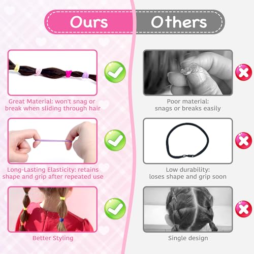 KTYDG 100 Pack Soft Seamless Hair Ties for Girls Neutral Colors