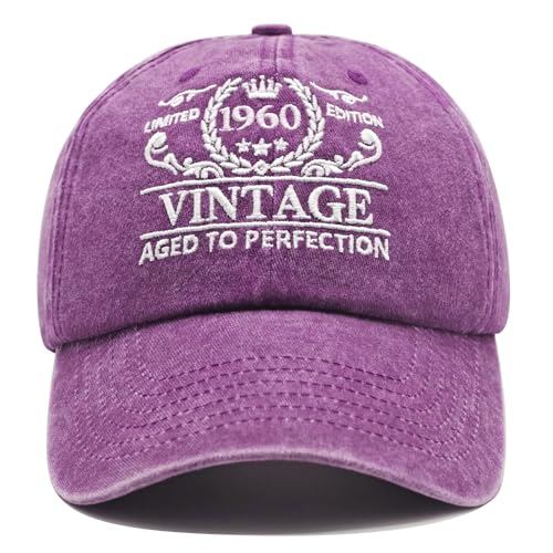 65th Birthday Gifts for Men Women, 1960 65th Birthday Decorations - Adjustable Embroidered Baseball Cap