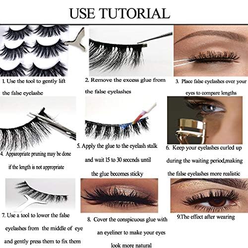 AM RONG MAGIC 10 Pairs Faux 3D Mink False Eyelashes Thick Long Fluffy Multilayer Reusable Cat Eye Lashes M-02