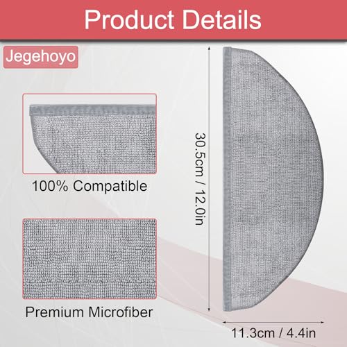 8 Pack Mop Pads for Roborock Q10 X5/X5+ - Washable Microfiber