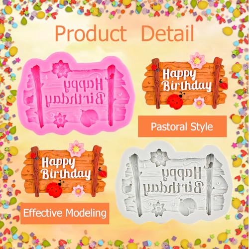 Happy Birthday Silicone Molds Set - 4 Pcs Letter Chocolate & Fondant Molds
