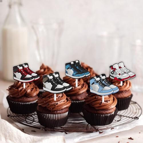 36pcs Skateboard Theme Cupcake Toppers for Birthday Parties