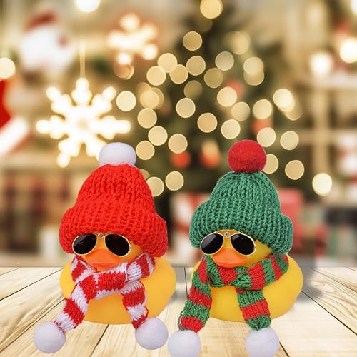 Cute Winter Duck Dashboard Ornament with Hat & Sunglasses