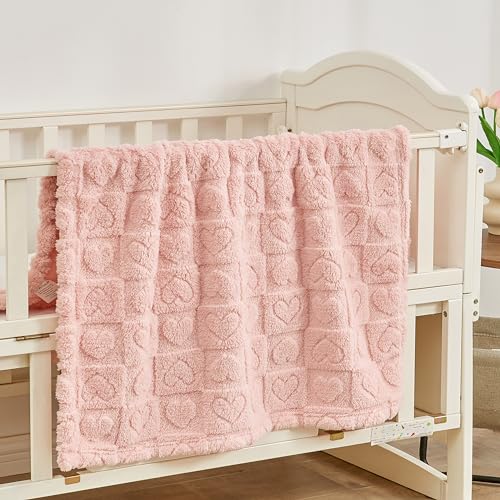 Yurhap Heart Baby Blanket | Soft Plush Fleece for Infants 30"x40"