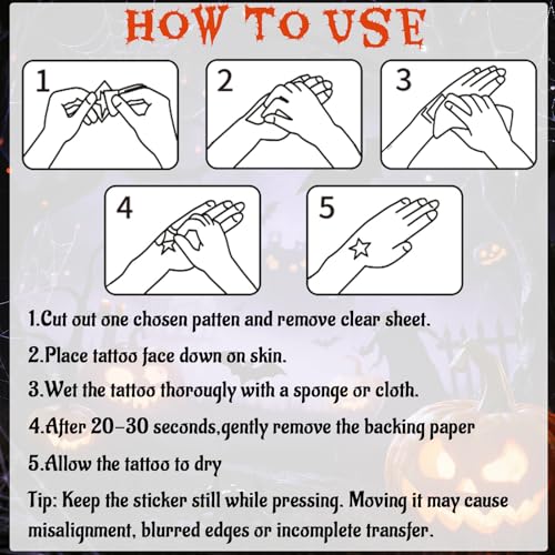 Muswarm Halloween Temporary Tattoos 9-Pack Realistic Scar Stickers