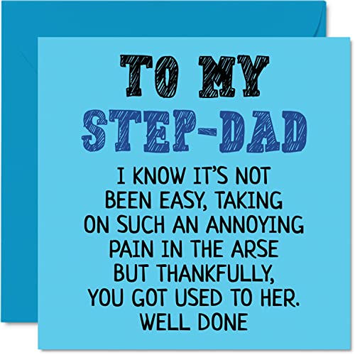 Funny Step Dad Birthday Card | Humorous Father's Day Greeting