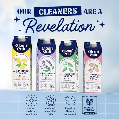 Cleancult All Purpose Cleaner Refill, Lemon Verbena, 32oz Eco-Friendly Paper