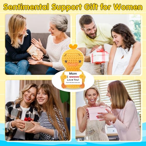 Inspirational Crochet Duck with Affirmations | Positive Gift for Women