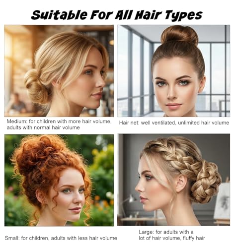 32-Piece Blonde Hair Donut Bun Maker Kit with Nets, U-Pins and Bands