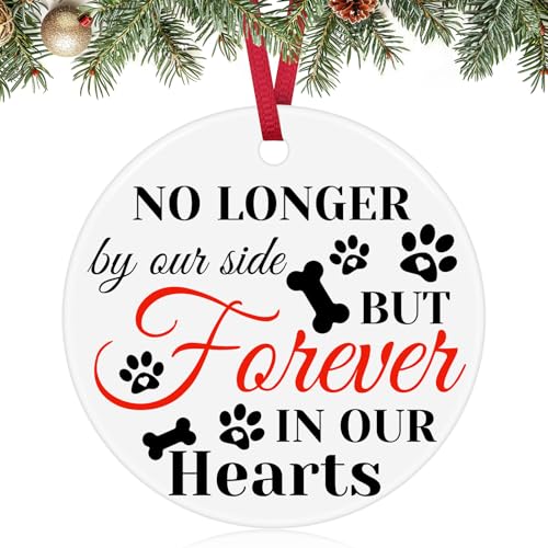 Dog Memorial Ceramic Ornament - Pet Sympathy Gift for Loss
