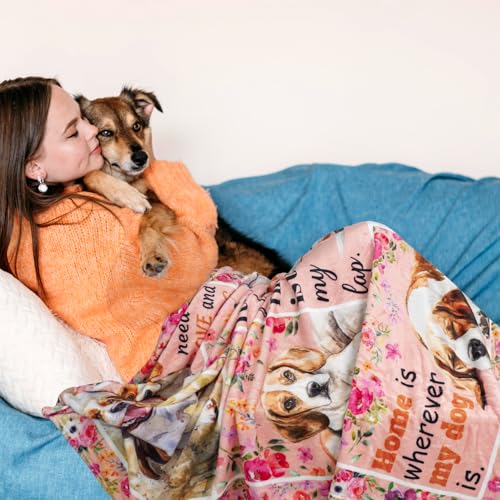 Beagle Dog Throw Blanket 50"x60" Soft Flannel Blanket for Dog Lovers