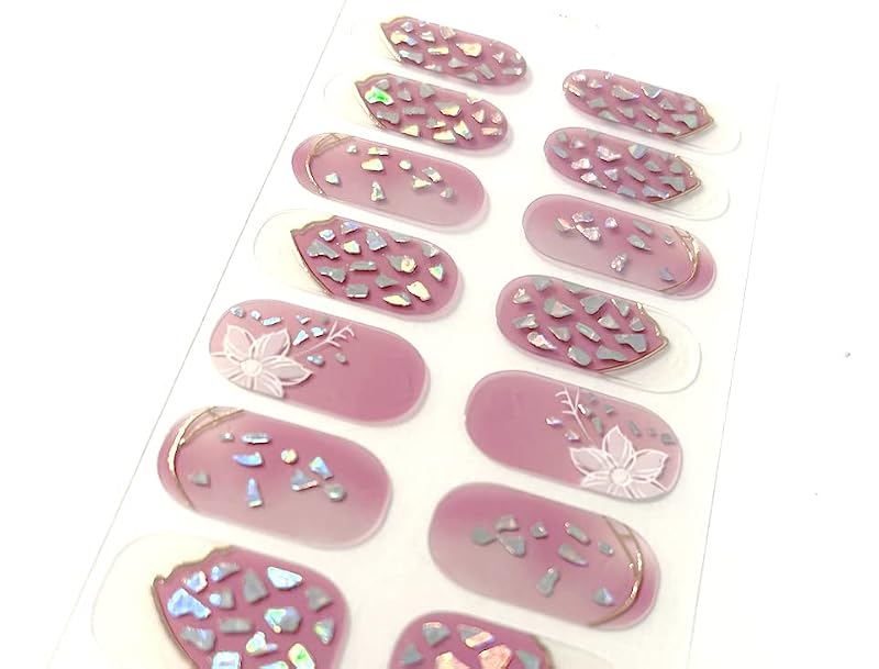 d'IRIS Fuchsia Pink Self-Adhesive Nail Wraps Strips