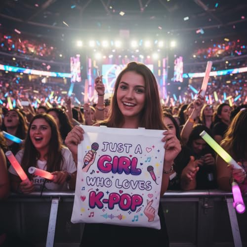 Kpop Canvas Tote Bag - Just a Girl Who Loves Kpop